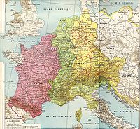 Partage de l'Empire carolingien au Traité de Verdun en 843.JPG